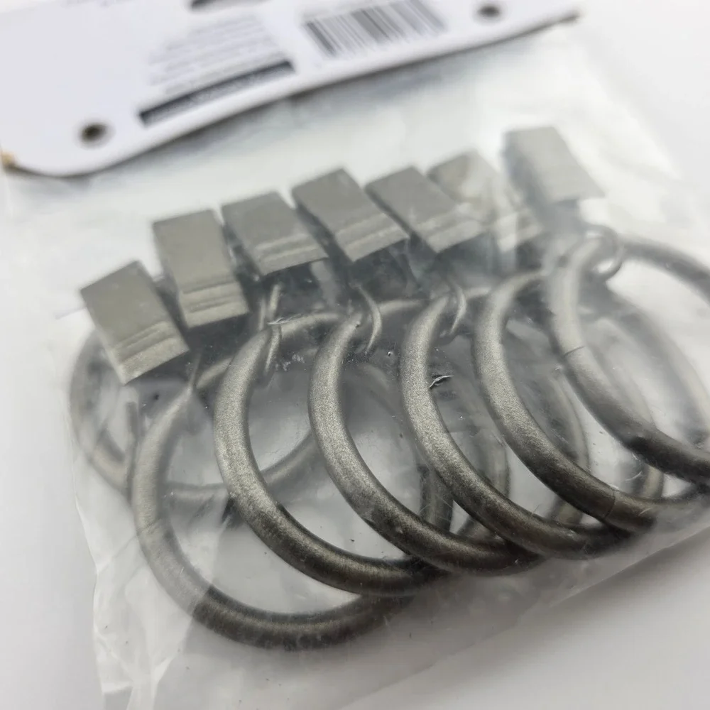 Mainstays Pewter Clip Rings‎ Curtain Hardware Bundle 21 Total Clips
